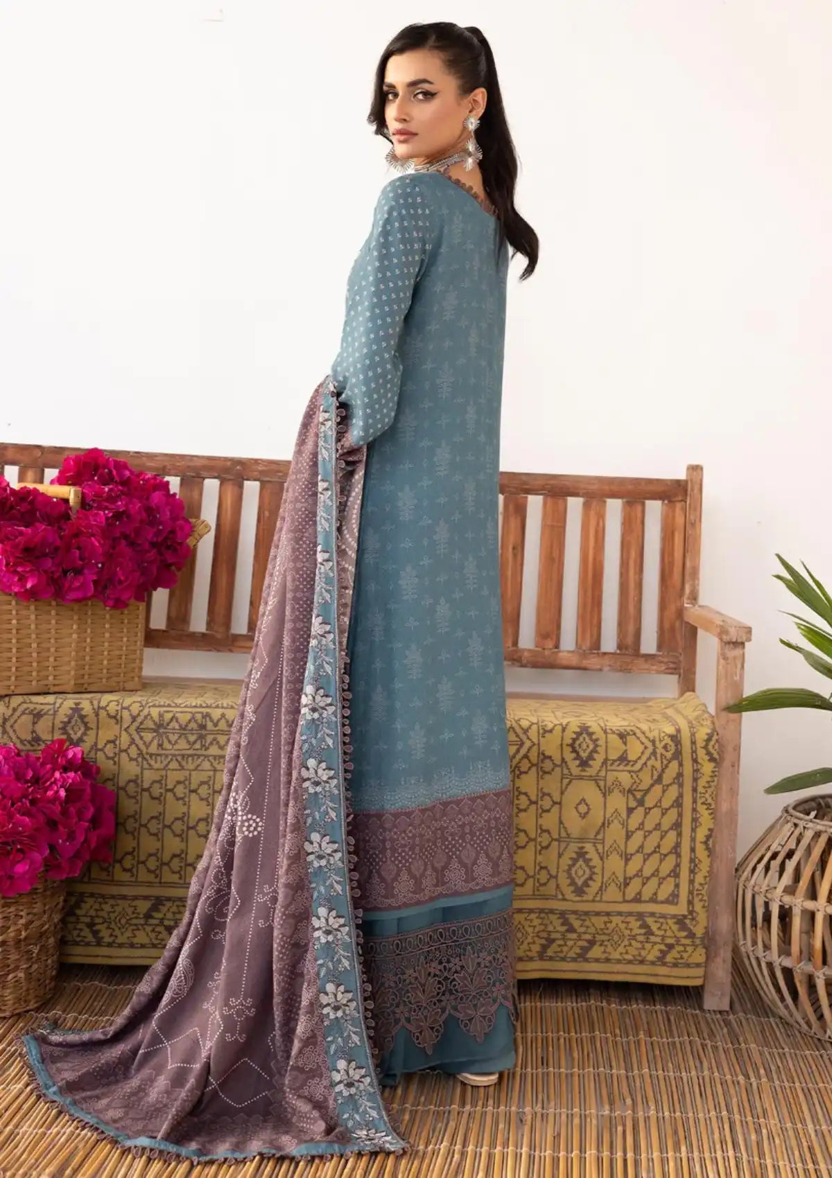 Lala Vintage Emb Karandi'23 LW-078 Sonder - Mohsin Saeed Fabrics