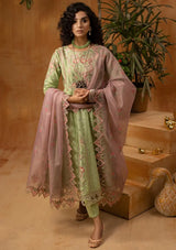 Phoolkenari By Shahjahan'24 SJ-24007 Pear Green - Mohsin Saeed Fabrics
