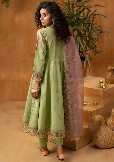 Phoolkenari By Shahjahan'24 SJ-24007 Pear Green - Mohsin Saeed Fabrics