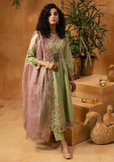 Phoolkenari By Shahjahan'24 SJ-24007 Pear Green - Mohsin Saeed Fabrics
