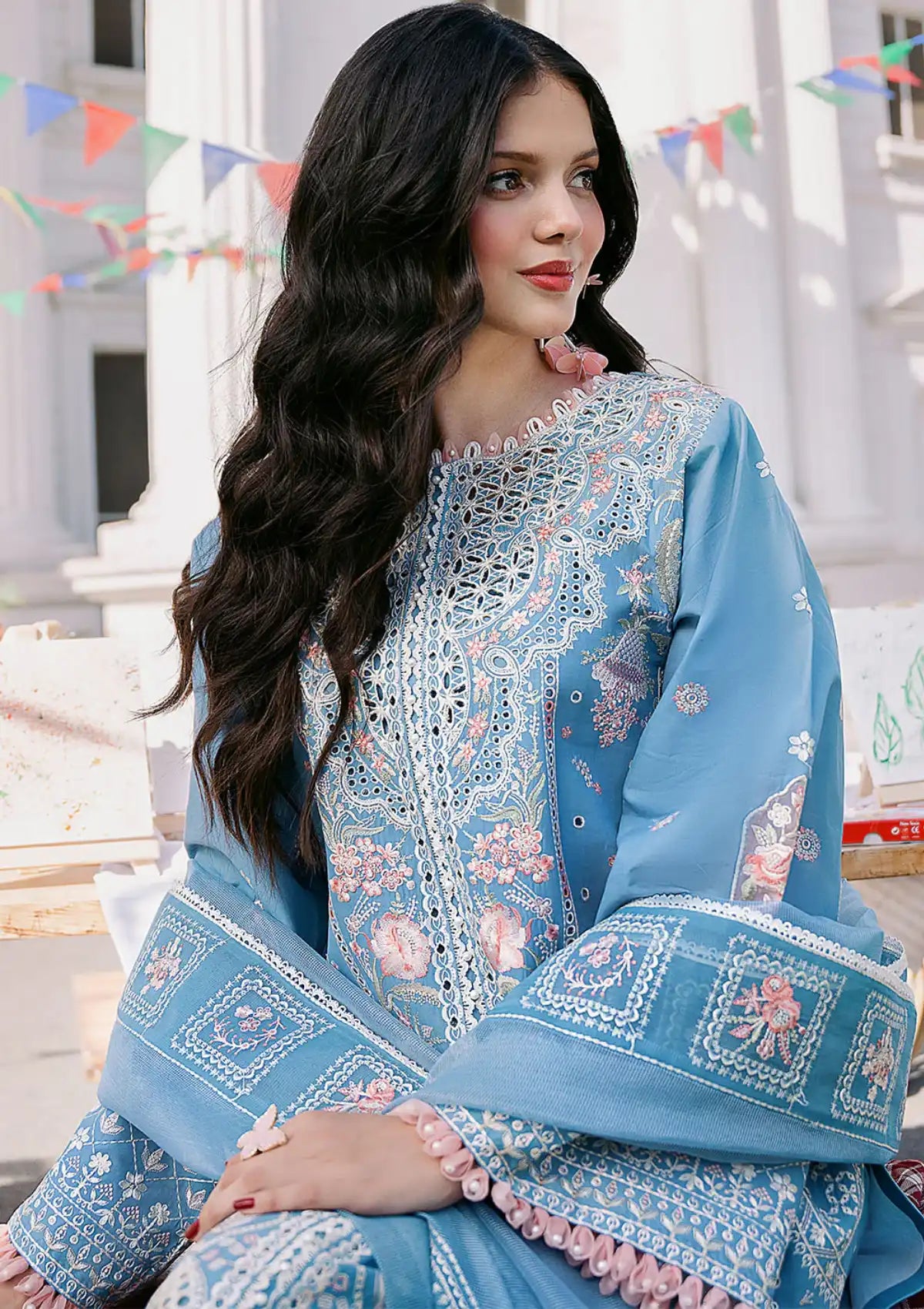 Bin Ilyas Clara Luxury Lawn'24 D-212-A - Mohsin Saeed Fabrics