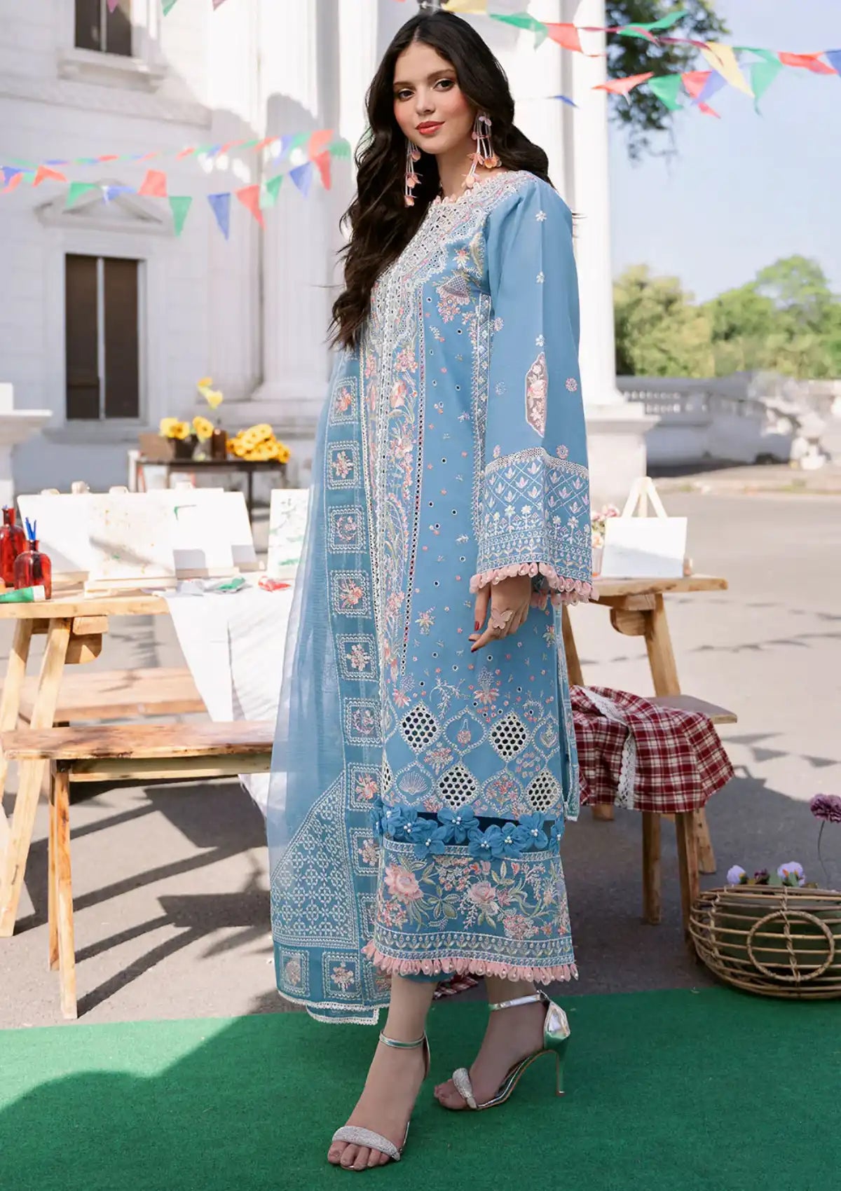 Bin Ilyas Clara Luxury Lawn'24 D-212-A - Mohsin Saeed Fabrics