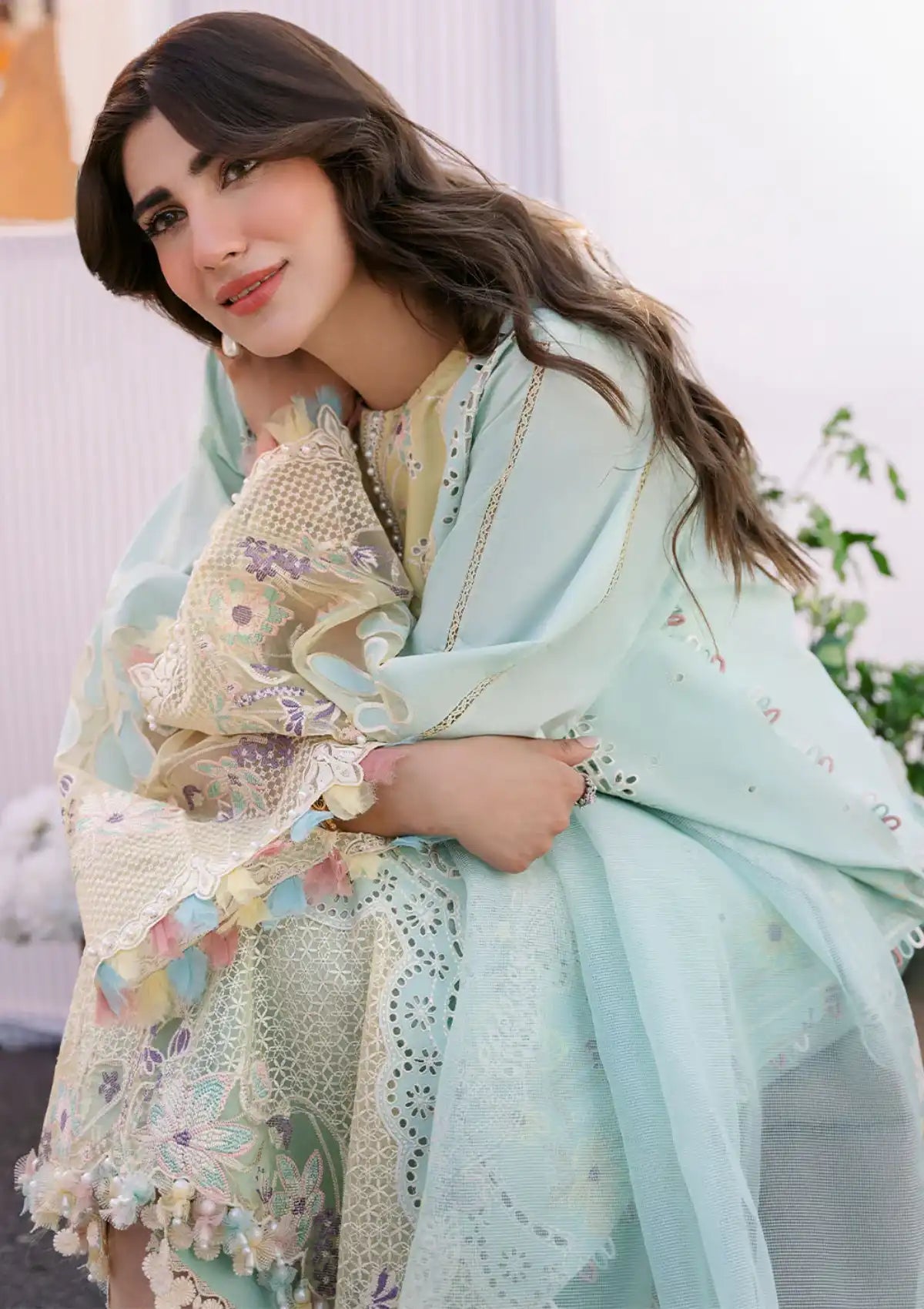 Bin Ilyas Clara Luxury Lawn'24 D-216-B - Mohsin Saeed Fabrics