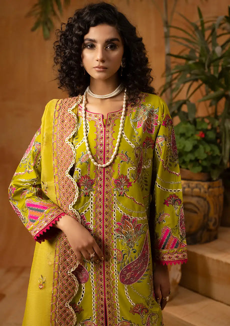 Phoolkenari By Shahjahan'24 SJ-24001 Pop Green - Mohsin Saeed Fabrics