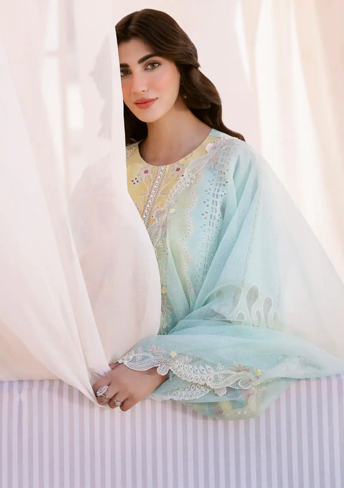 Bin Ilyas Clara Luxury Lawn'24 D-216-B - Mohsin Saeed Fabrics