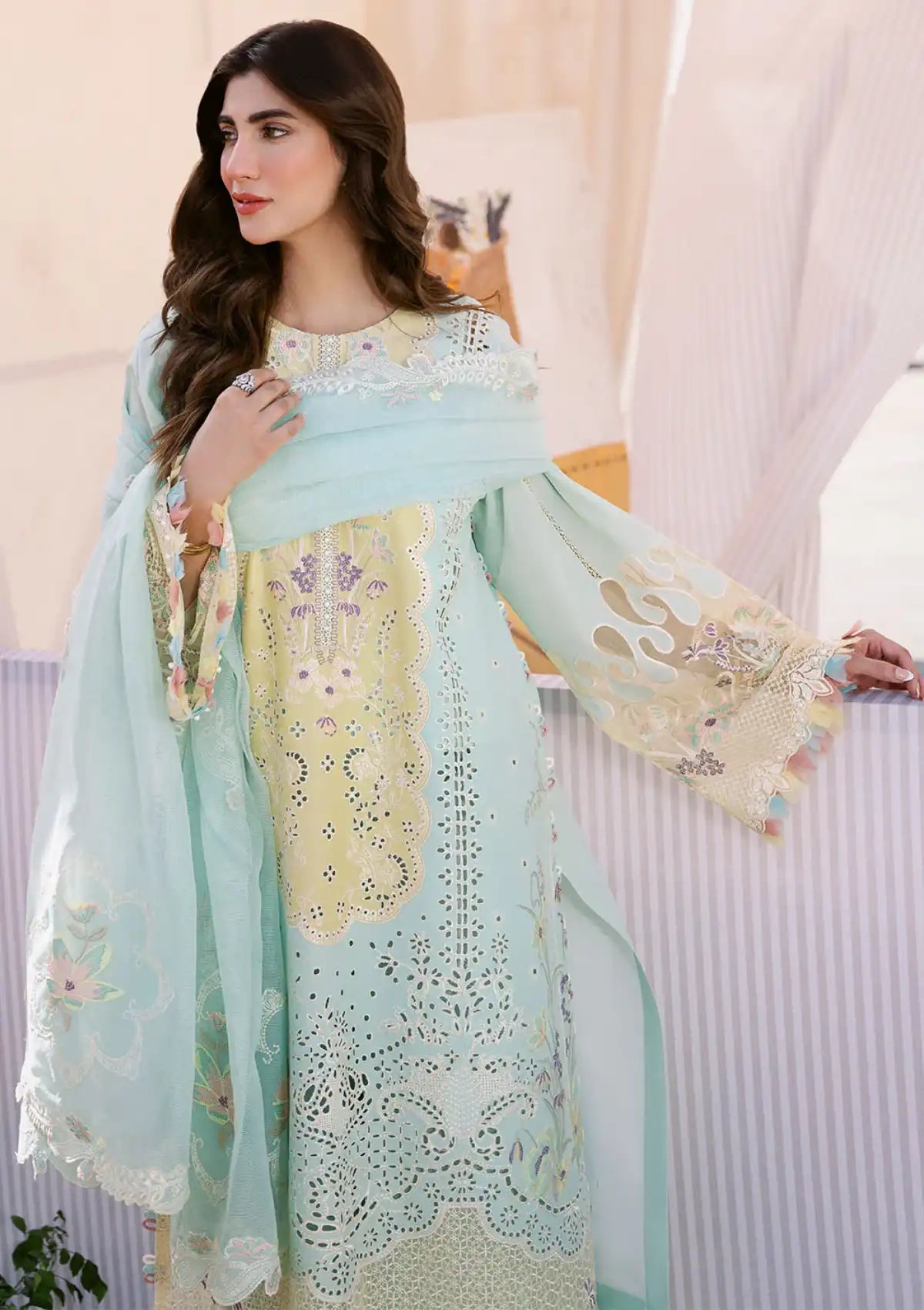 Bin Ilyas Clara Luxury Lawn'24 D-216-B - Mohsin Saeed Fabrics