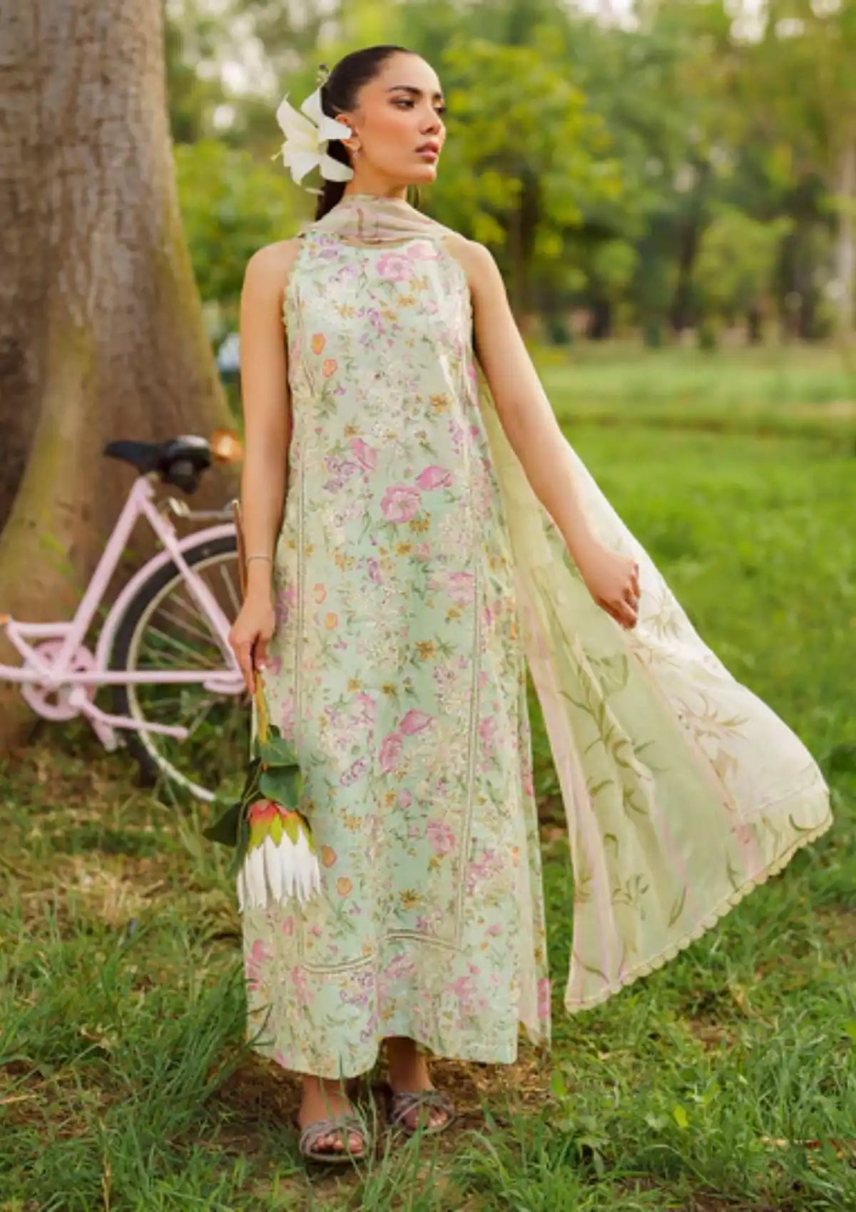 Summer Skies By Yards'24 D-01-Sage - Mohsin Saeed Fabrics