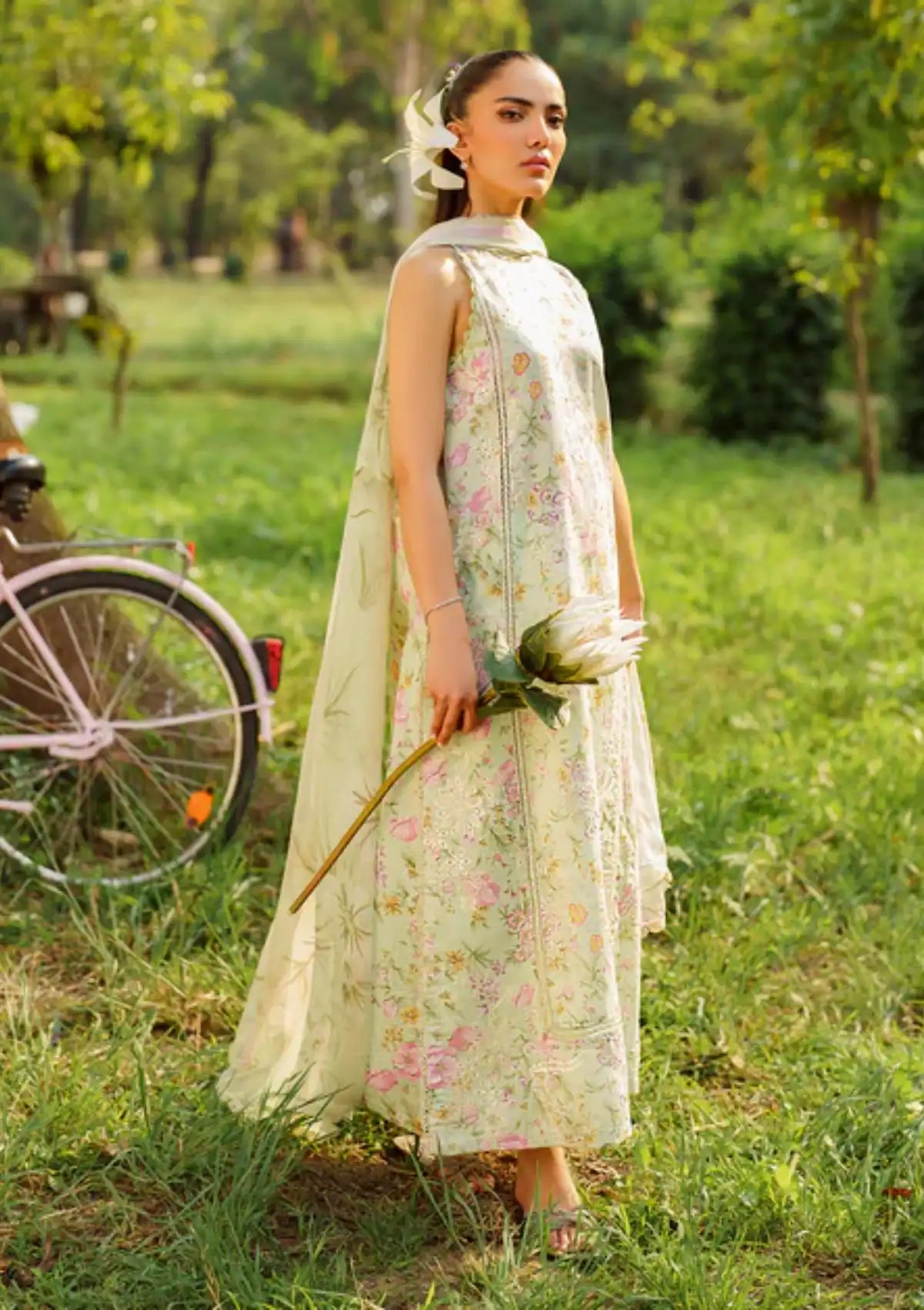 Summer Skies By Yards'24 D-01-Sage - Mohsin Saeed Fabrics