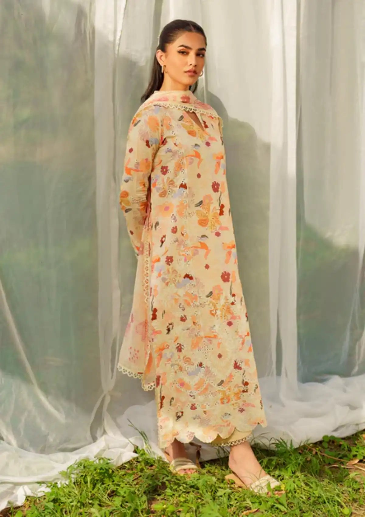 Summer Skies By Yards'24 D-09-Sunset - Mohsin Saeed Fabrics