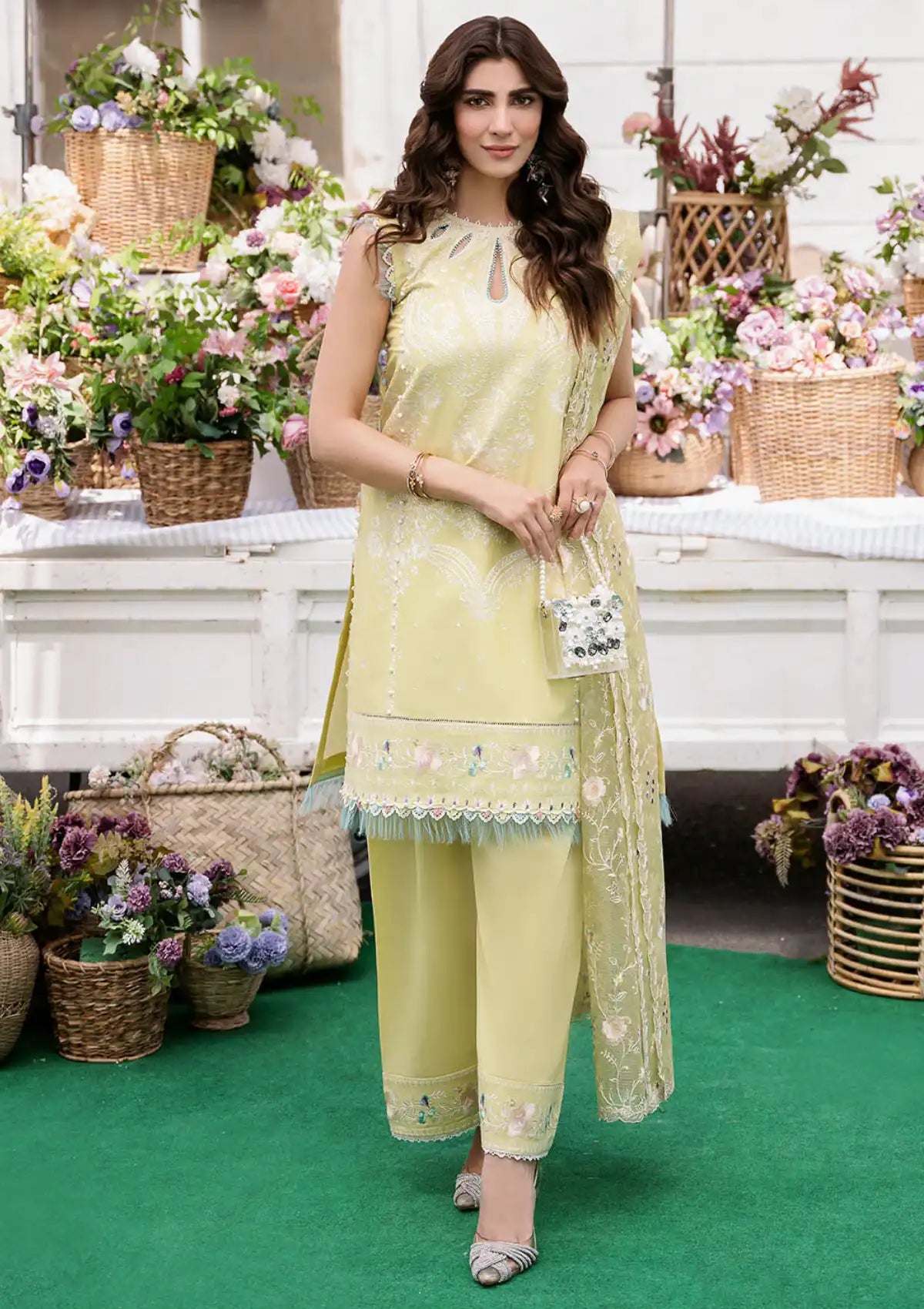 Bin Ilyas Clara Luxury Lawn'24 D-214-B - Mohsin Saeed Fabrics