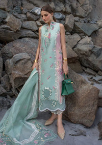 Crimson Luxury Lawn'24 D-06A-Sun Kissed-Sea Foam - Mohsin Saeed Fabrics