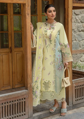Crimson Luxury Lawn'24 D-06B-Sun Kissed-Lemon - Mohsin Saeed Fabrics
