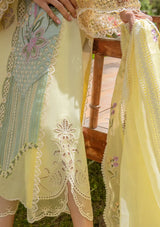 Crimson Luxury Lawn'24 D-06B-Sun Kissed-Lemon - Mohsin Saeed Fabrics