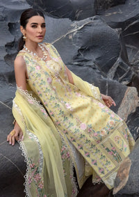 Crimson Luxury Lawn'24 D-05A-Believe In Her-Topaz Yellow - Mohsin Saeed Fabrics