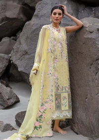 Crimson Luxury Lawn'24 D-05A-Believe In Her-Topaz Yellow - Mohsin Saeed Fabrics