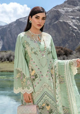 Crimson Luxury Lawn'24 D-02B-A French Brunch-Sage - Mohsin Saeed Fabrics