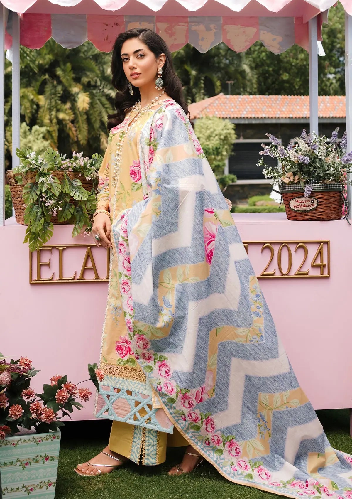 Elaf Prints Lawn Collection'24 EEP-03A-Citrus Squad - Mohsin Saeed Fabrics