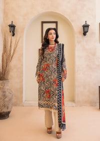 Waresha Printed Perfection Lawn'26 PP-01 Ivory Bloom