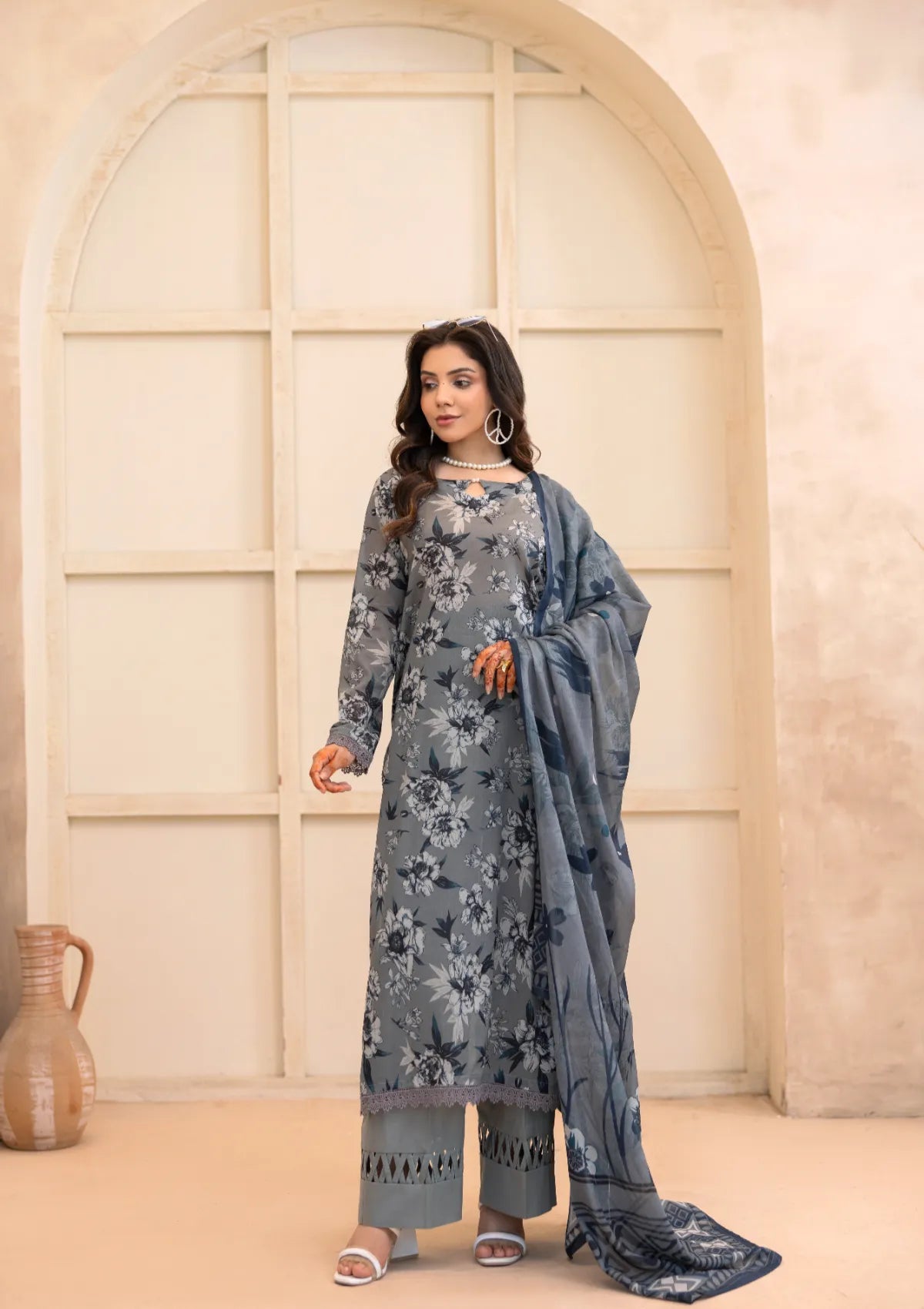 Waresha Printed Perfection Lawn'26 PP-04 Zeenat Royale