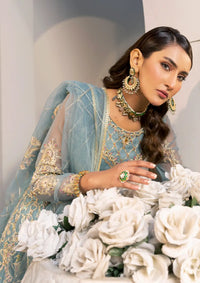 Mehroz-e-Rah By Anam Pret'24 D-03-Ice Blue - Mohsin Saeed Fabrics