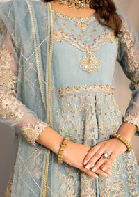 Mehroz-e-Rah By Anam Pret'24 D-03-Ice Blue - Mohsin Saeed Fabrics