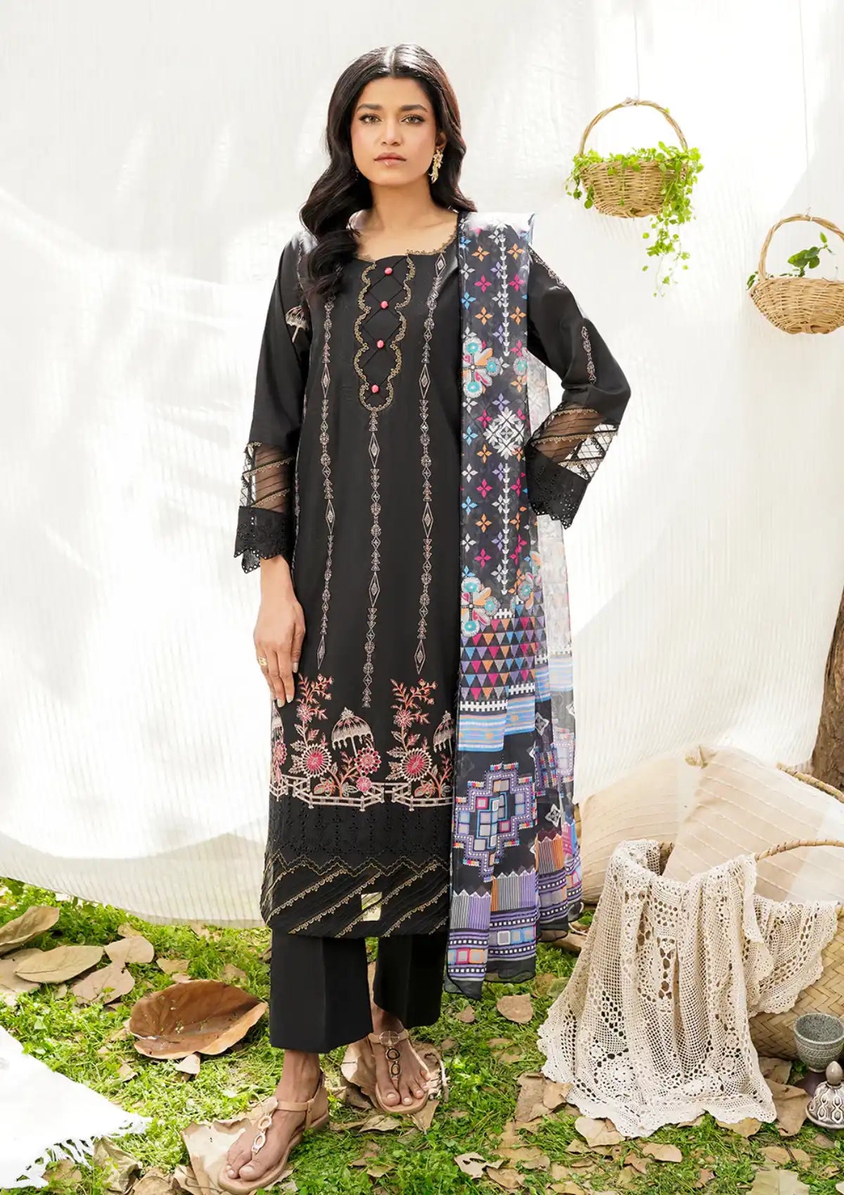 Safwa Skye Emb Lawn'24 Vol-01 SKY-02 - Mohsin Saeed Fabrics