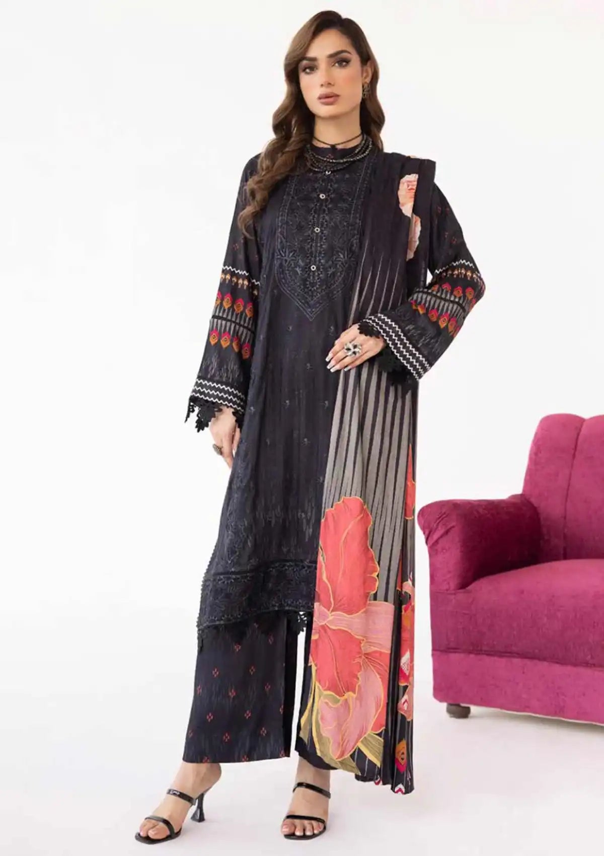 Khoobsurat Mayanaz Slub Jacquard'23 M-01 - Mohsin Saeed Fabrics