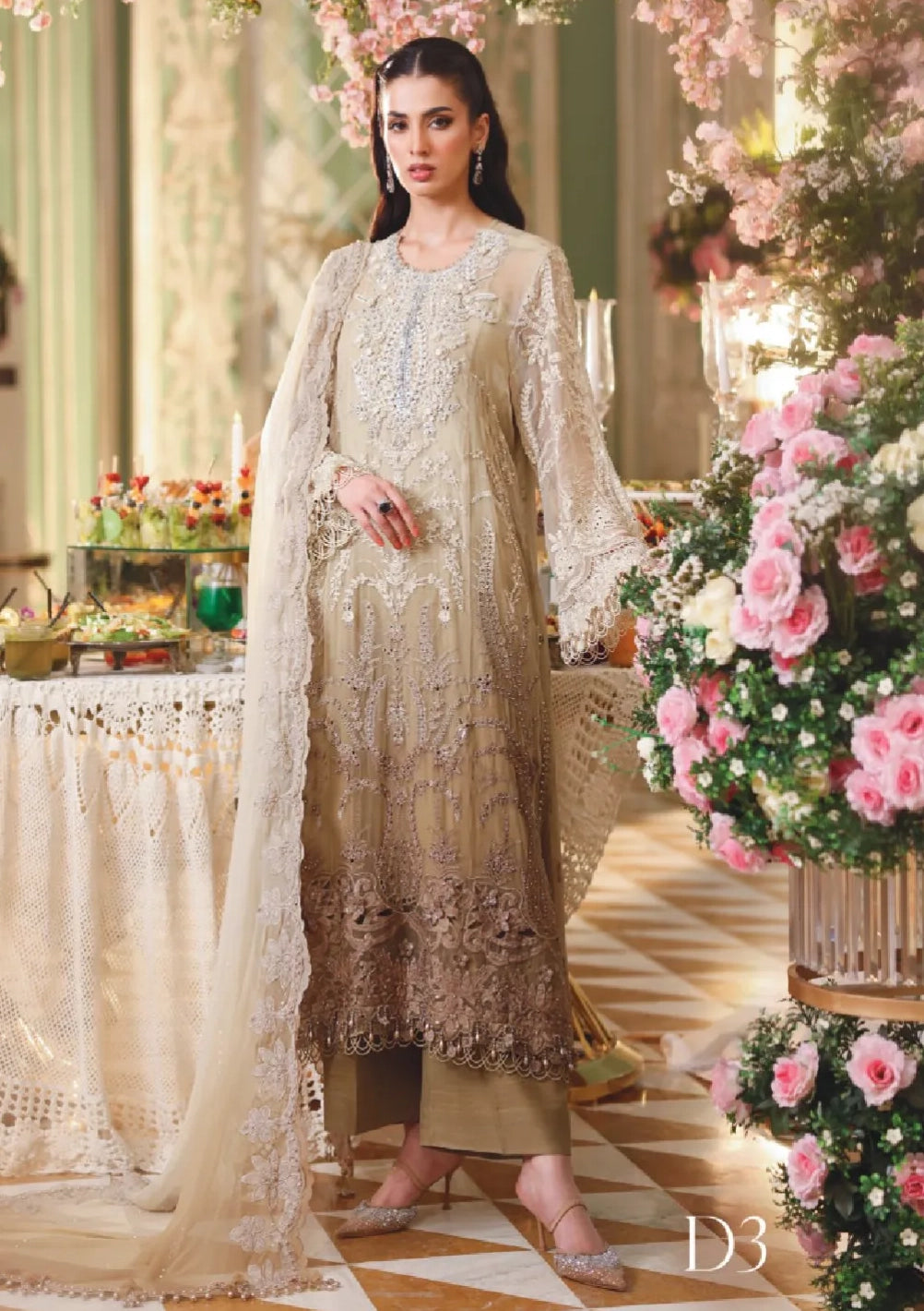 sachin and babi light blue dress Mustard Chiffon Suit main image 1