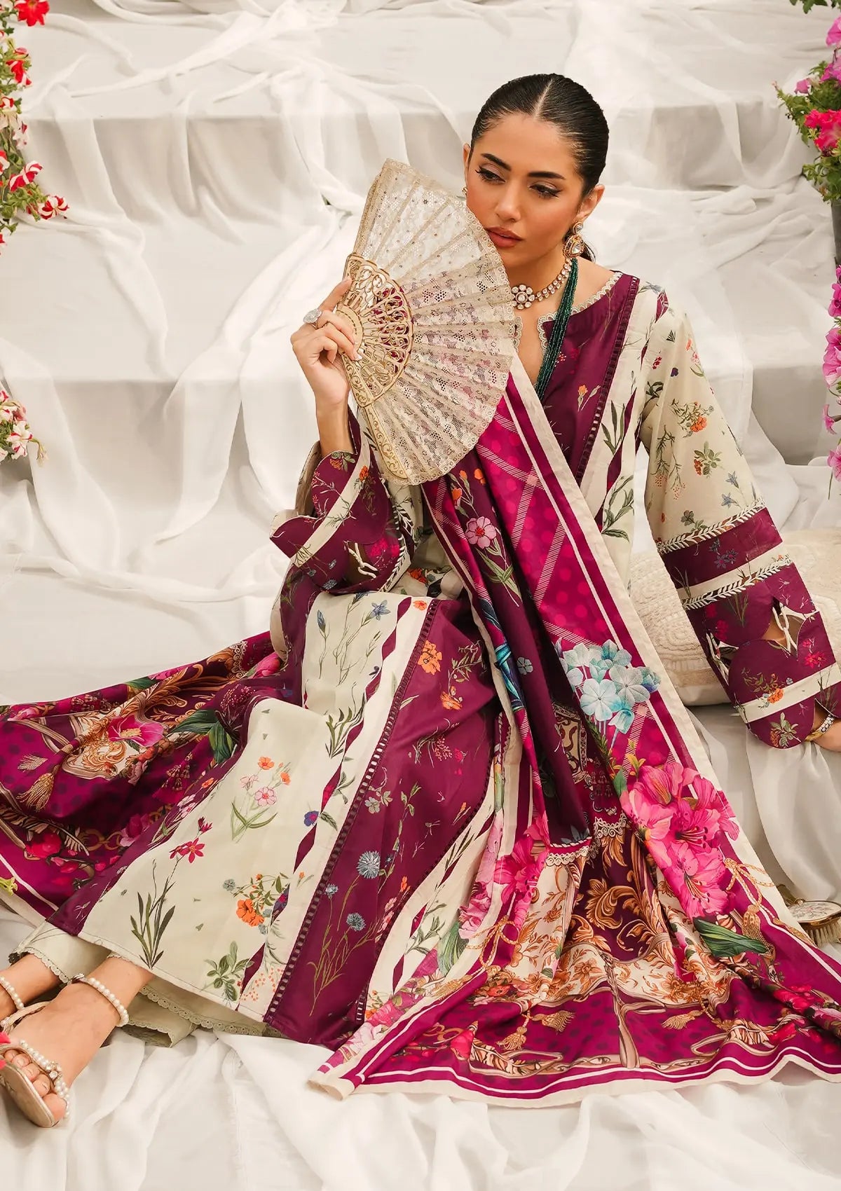 Elaf Prints Lawn Collection'24 EEP-08A-Twilight Ties - Mohsin Saeed Fabrics