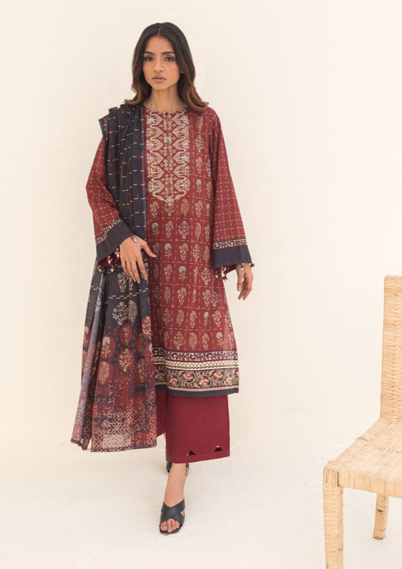 Sahar Printed Emb Lawn V2'23 D-05 - Mohsin Saeed Fabrics