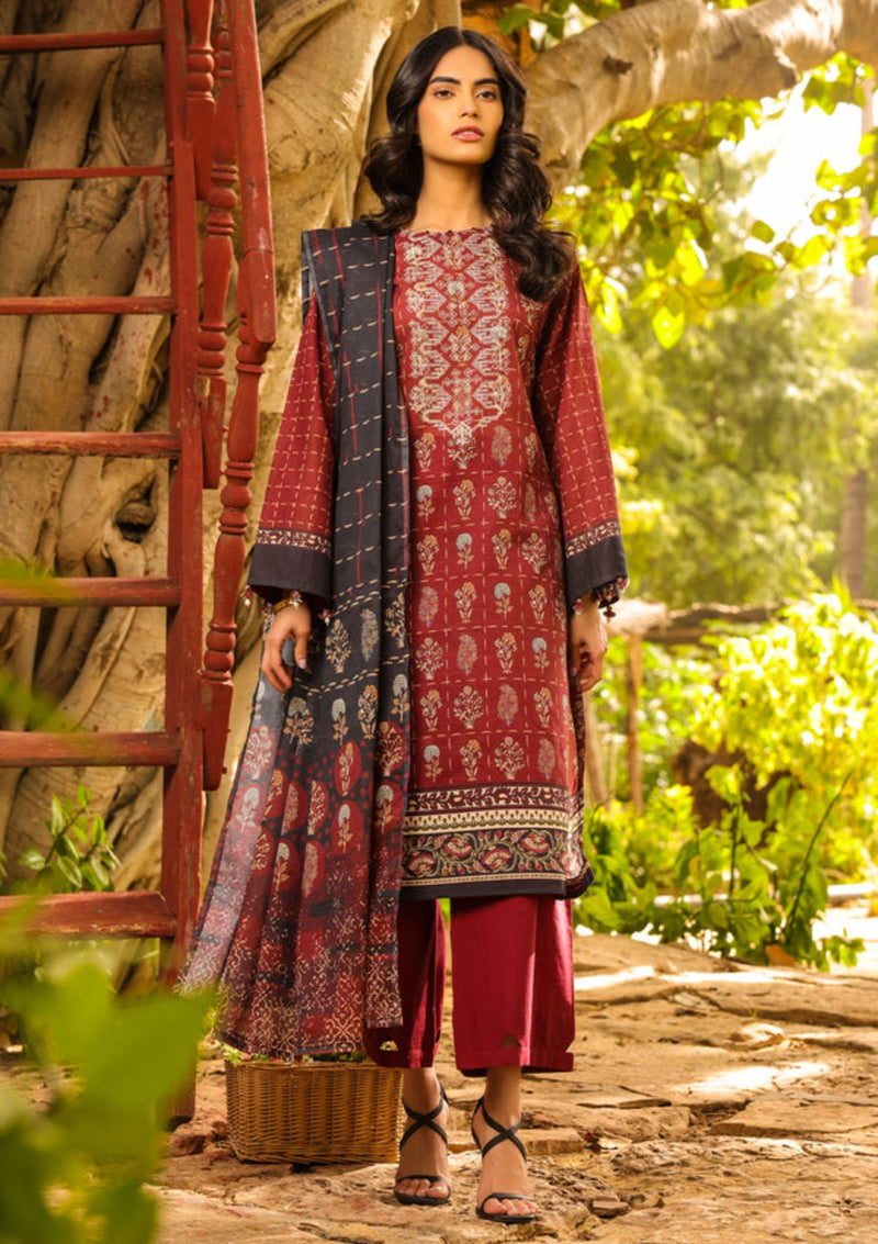 Sahar Printed Emb Lawn V2'23 D-05 - Mohsin Saeed Fabrics