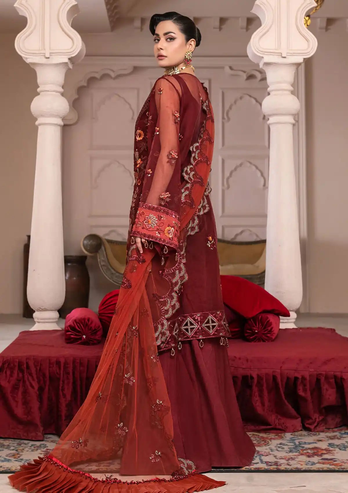 JJ Embellish By Janique'25 Vol-01 D-007 Red Stone