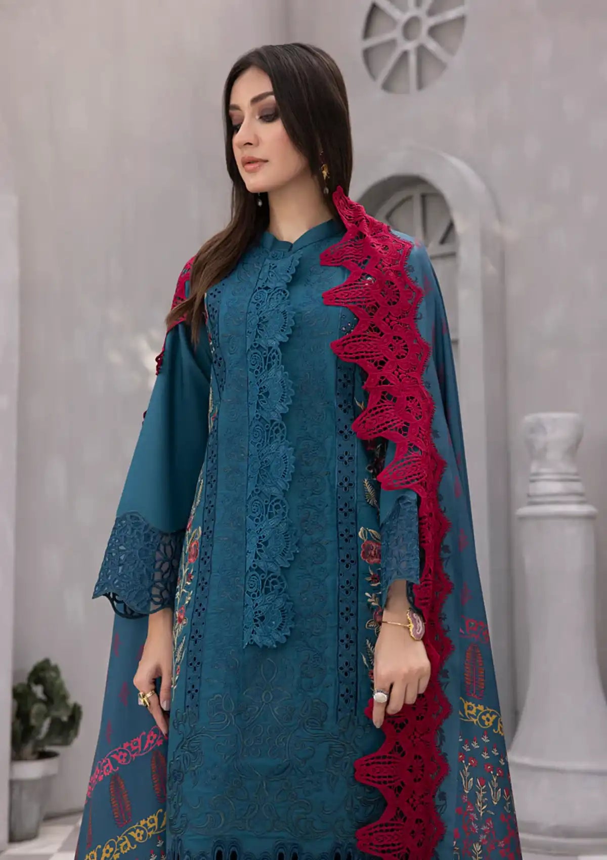 Rang Rasiya Florence Slub Linen'23 D-01 MINHA - Mohsin Saeed Fabrics