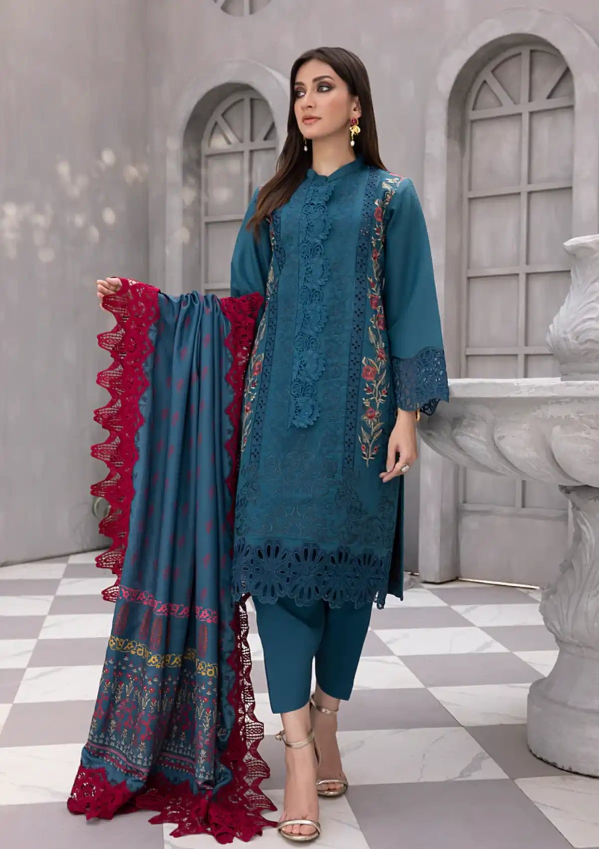 Rang Rasiya Florence Slub Linen'23 D-01 MINHA - Mohsin Saeed Fabrics