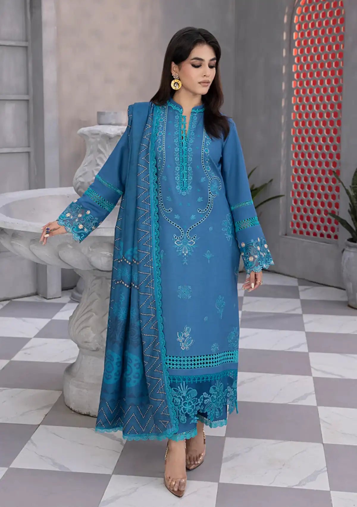 Rang Rasiya Florence Slub Linen'23 D-07 MALIHA - Mohsin Saeed Fabrics