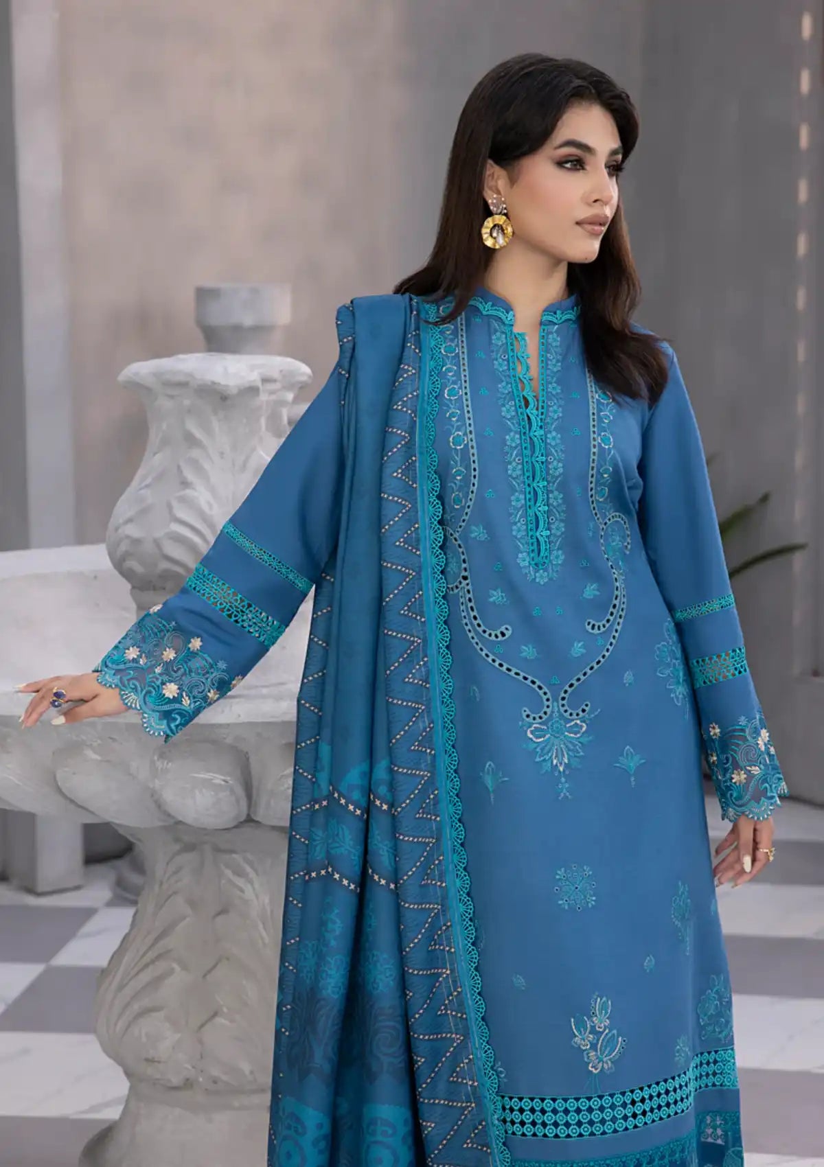 Rang Rasiya Florence Slub Linen'23 D-07 MALIHA - Mohsin Saeed Fabrics