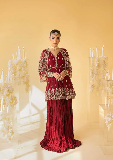 Nuriyaa Mystic Luxe Formal'23 SCARLET - Mohsin Saeed Fabrics