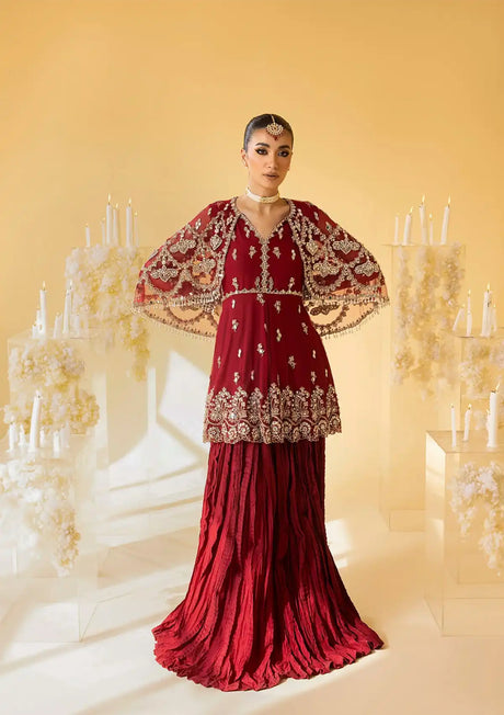 Nuriyaa Mystic Luxe Formal'23 SCARLET - Mohsin Saeed Fabrics