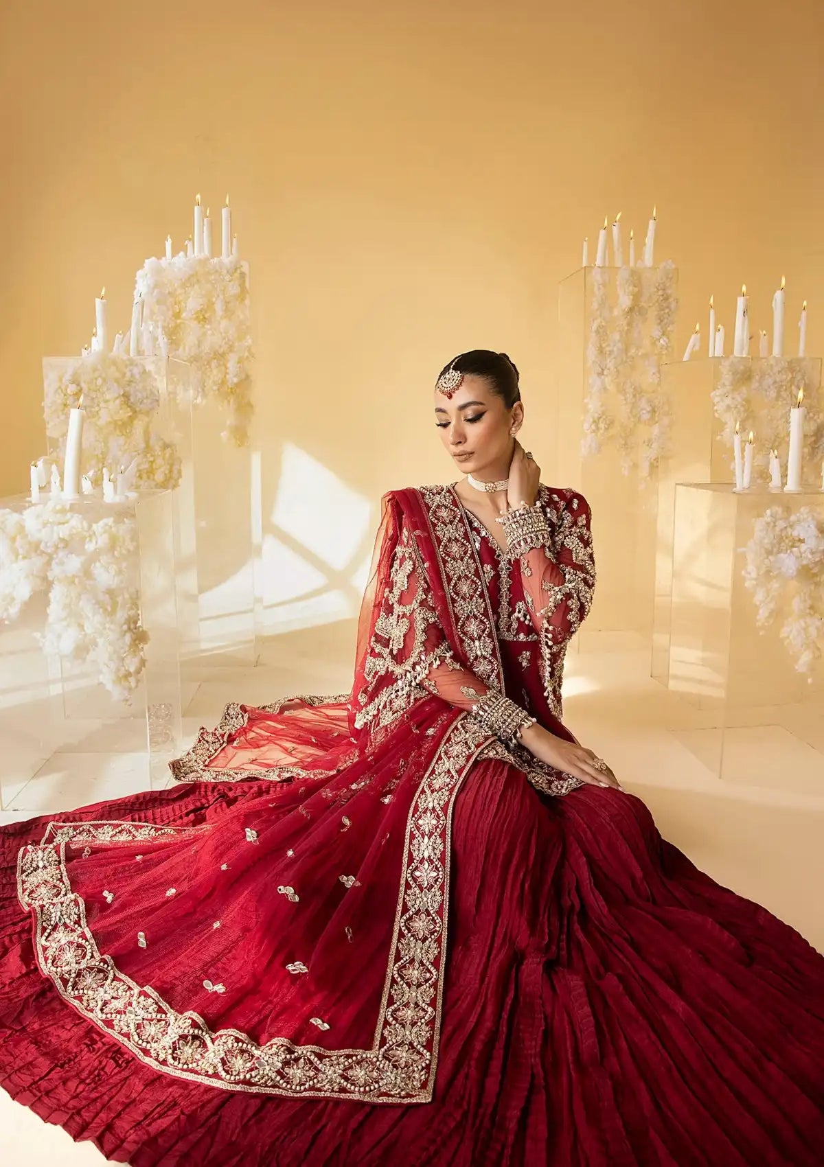 Nuriyaa Mystic Luxe Formal'23 SCARLET - Mohsin Saeed Fabrics