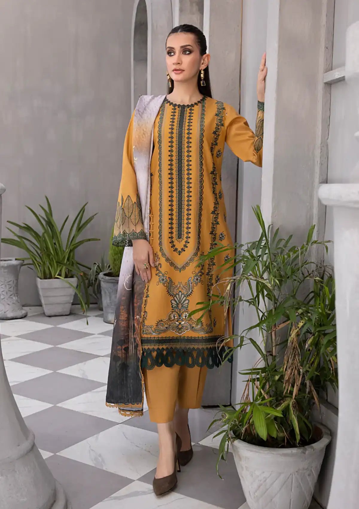 Rang Rasiya Florence Slub Linen'23 D-03 AZLIN - Mohsin Saeed Fabrics