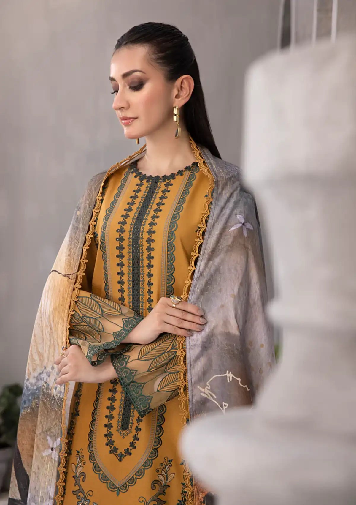 Rang Rasiya Florence Slub Linen'23 D-03 AZLIN - Mohsin Saeed Fabrics