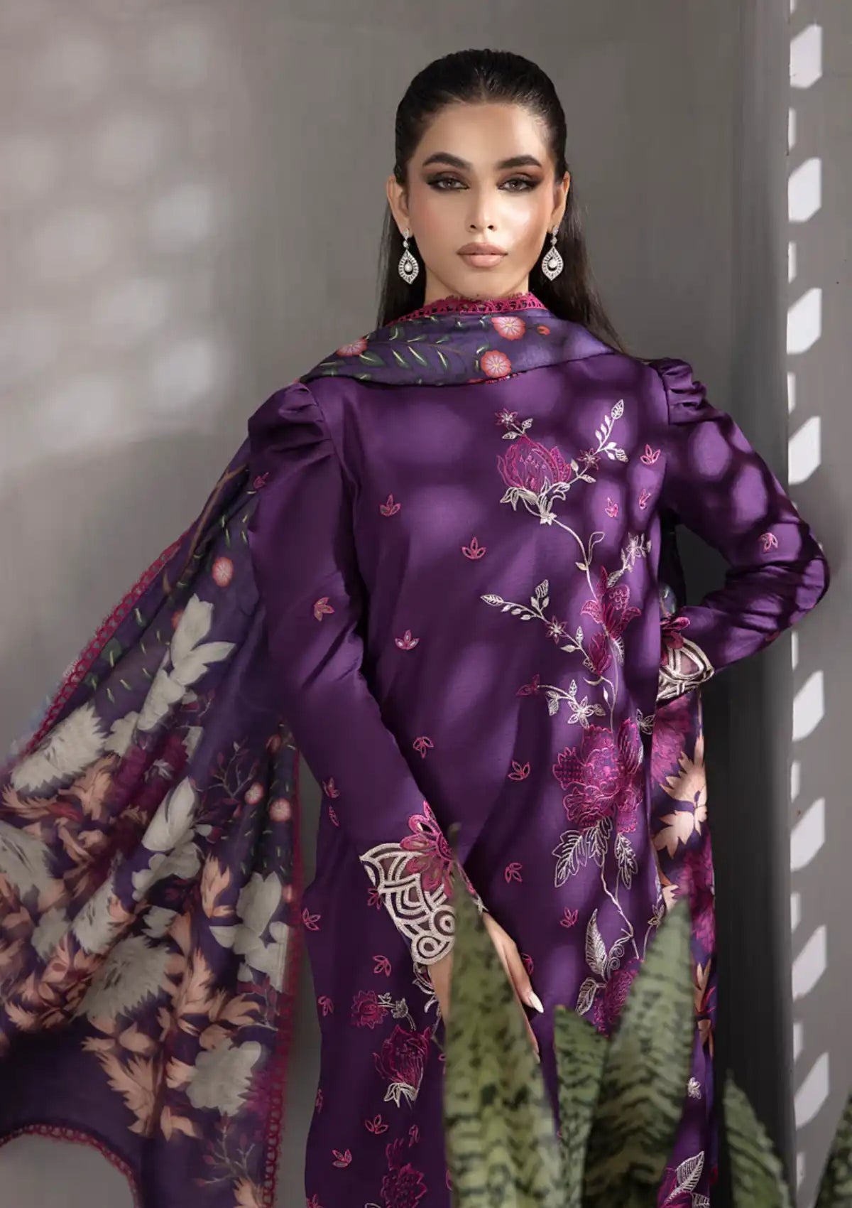 Rang Rasiya Florence Slub Linen'23 D-09 SAHEEFA - Mohsin Saeed Fabrics