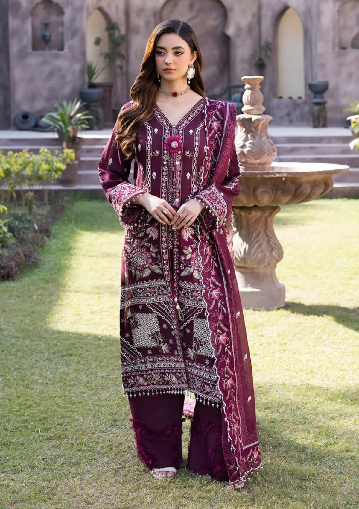 Raeesa Premium Kimora Luxury Karandi'26 HK-12 LILA