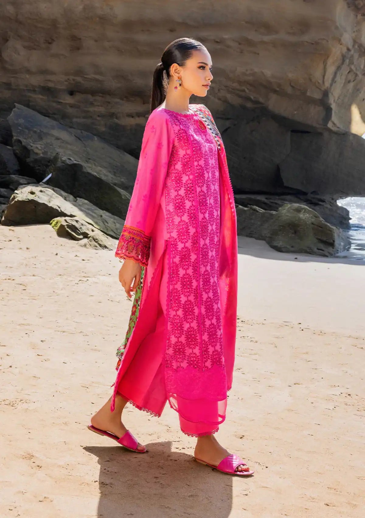 Zainab Chottani Luxury Chikankari'24 D-06A Laali - Mohsin Saeed Fabrics
