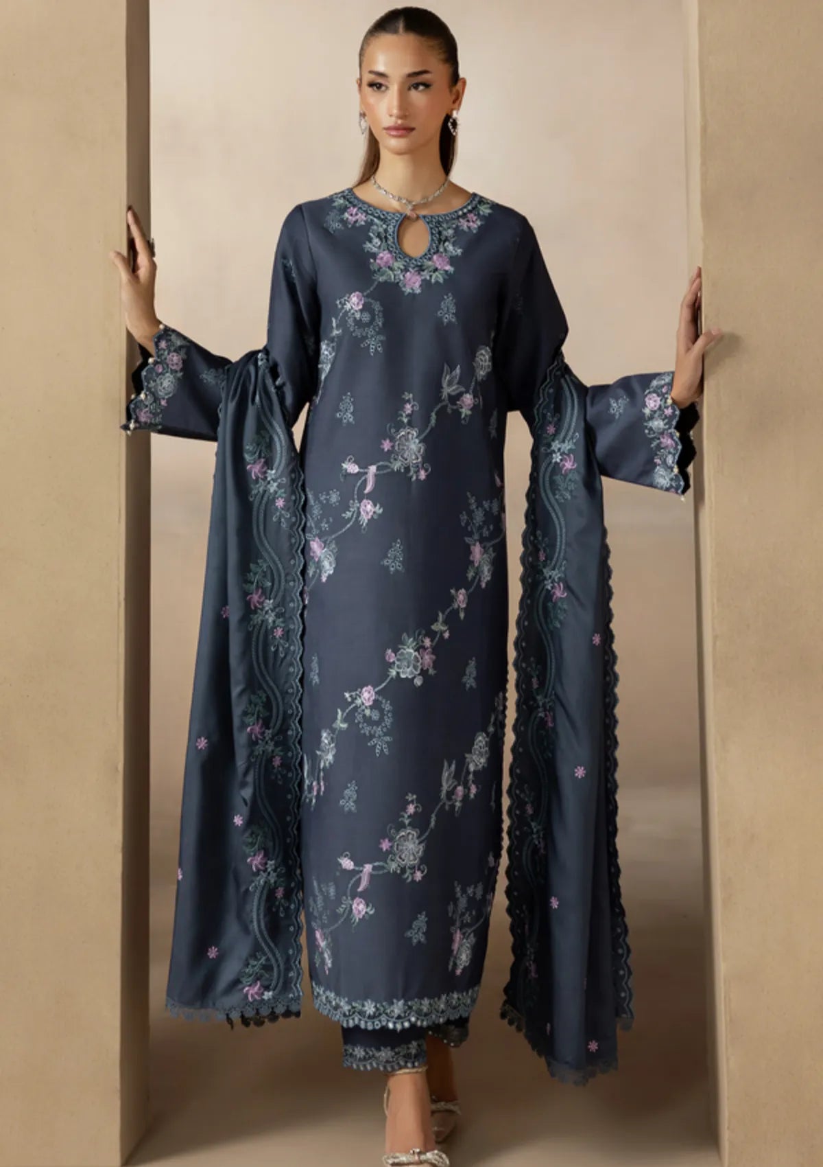 Rajbari Sareen Viscose Chikankari'25 D-09