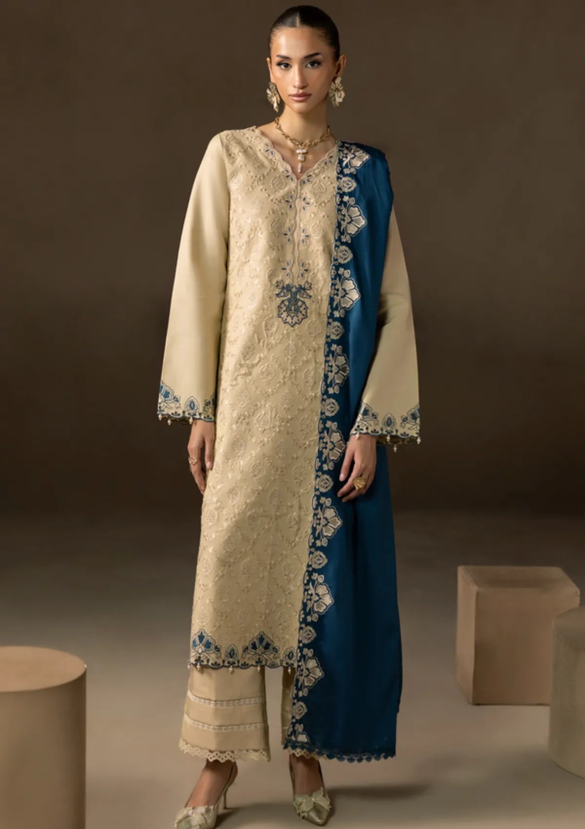 Rajbari Sareen Viscose Chikankari'25 D-06