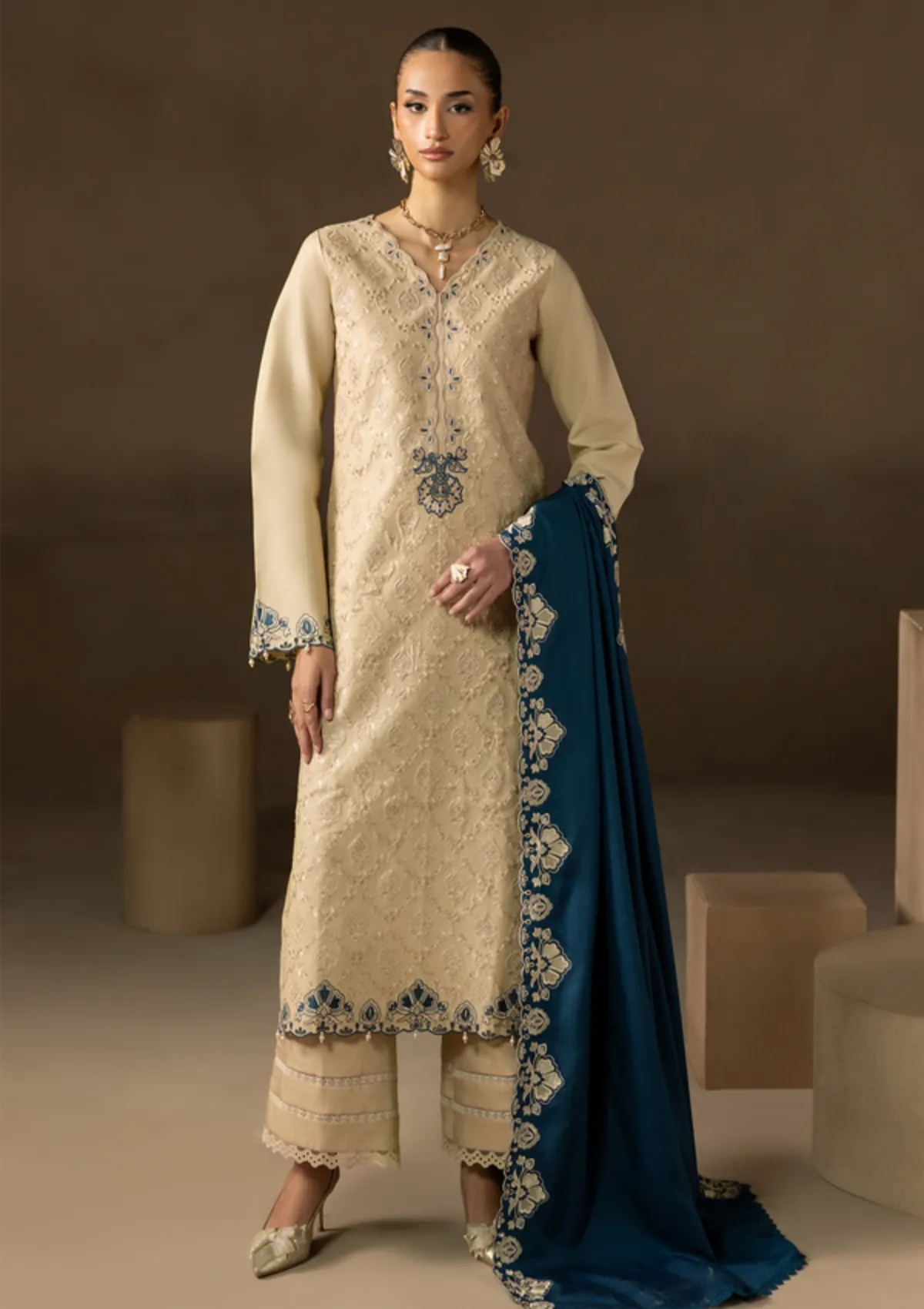 Rajbari Sareen Viscose Chikankari'25 D-06