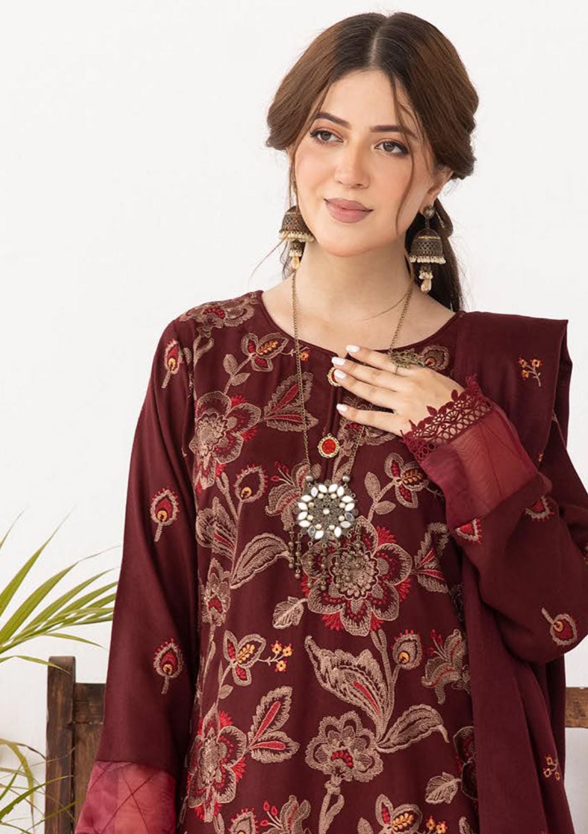 Nazakat Peach Leather By Khoobsurat'23 D-02 - Mohsin Saeed Fabrics