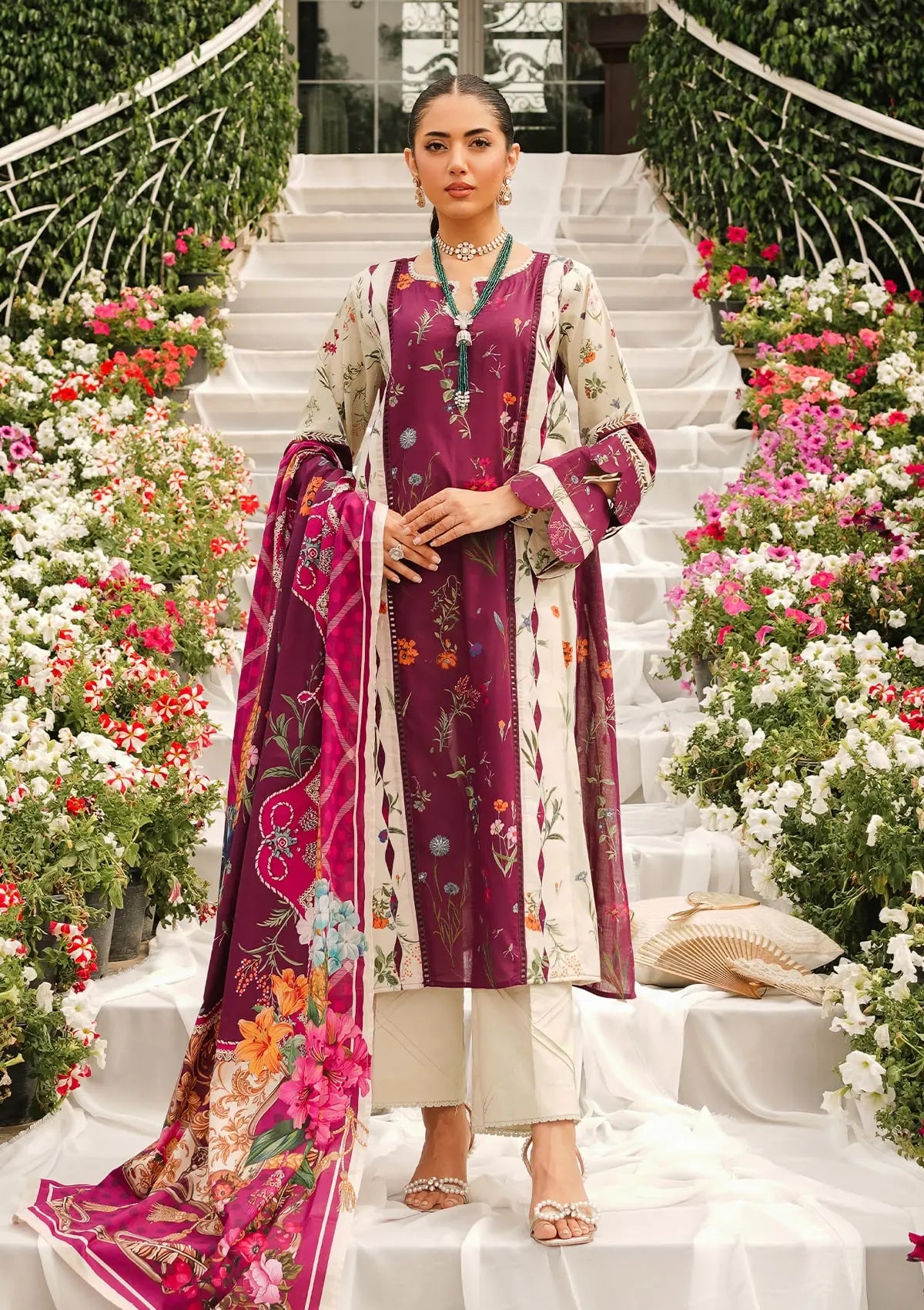 Elaf Prints Lawn Collection'24 EEP-08A-Twilight Ties - Mohsin Saeed Fabrics