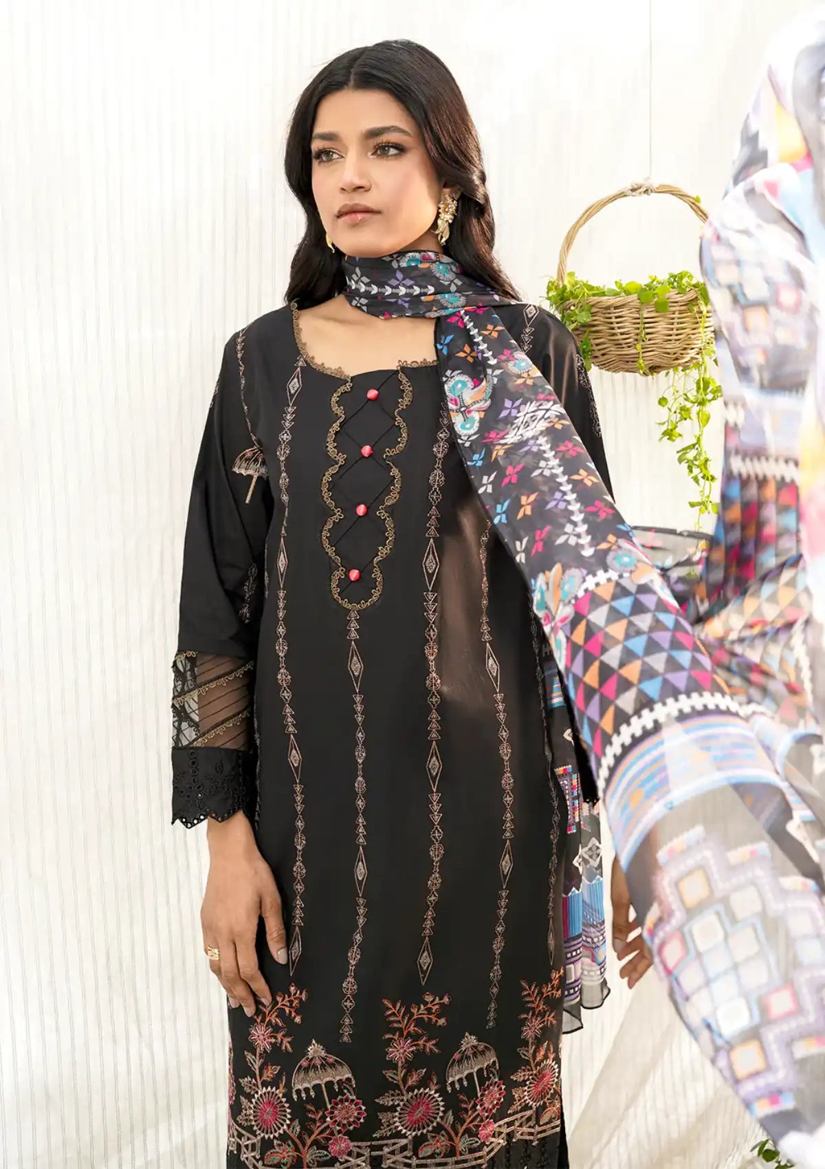 Safwa Skye Emb Lawn'24 Vol-01 SKY-02 - Mohsin Saeed Fabrics